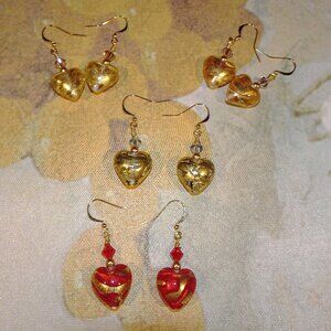 Hand-crafted drop earrings from Czech hearts in four stylish colors